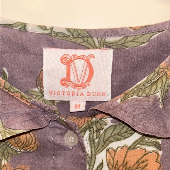 Victoria Dunn Lavender Floral Tiered Ruffle Maxi Dress with Peach Blooms - Picture 2 of 8